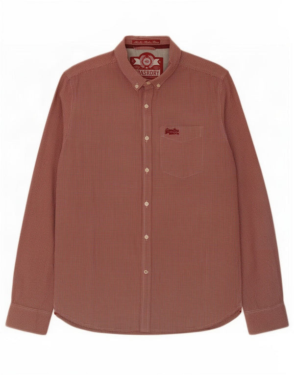 Superdry Chemise Homme Large Rouge Vichy Coton