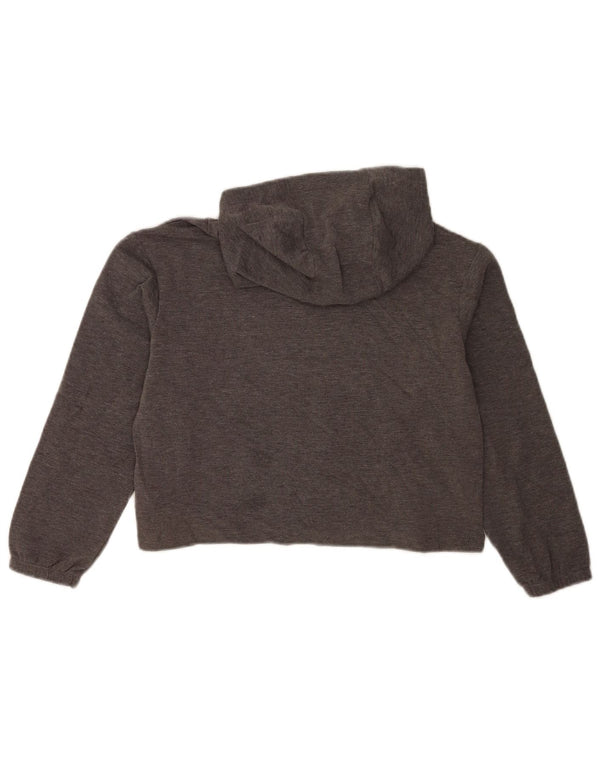 Hurley Crop Graphic Hoodie-Pullover für Mädchen, 10–11 Jahre, mittelgraues Polyester