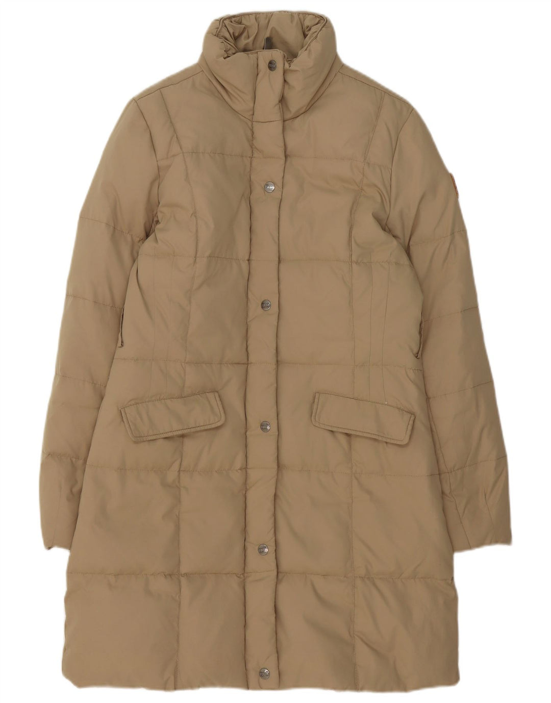 Puffa Womens Padded Coat UK 14 Medium Beige Polyester