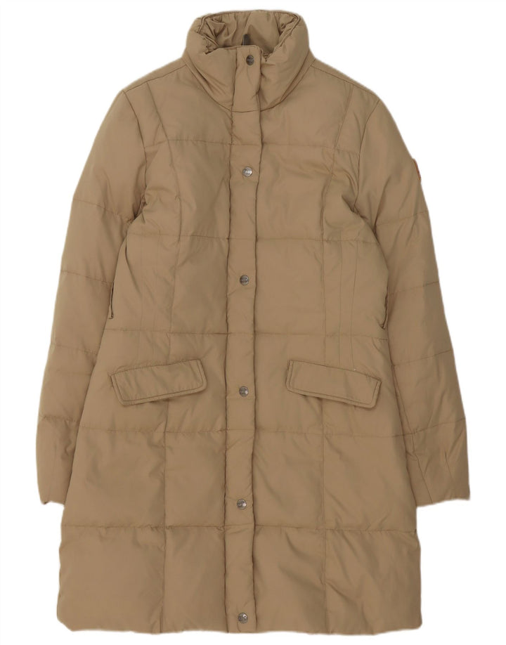 Puffa Womens Padded Coat UK 14 Medium Beige Polyester