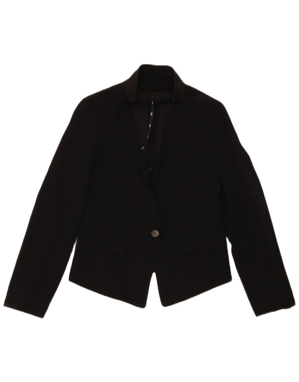 Jaqueta blazer feminina Marella com 1 botão Reino Unido 8 poliéster preto pequeno