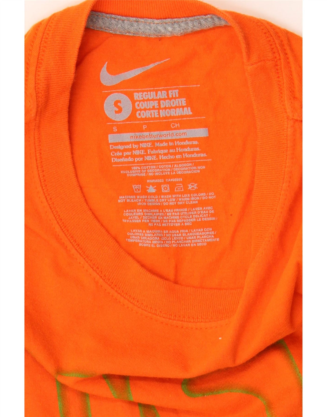 NIKE Mens Regular Fit Graphic T-Shirt Top Small Orange Cotton Vintage Nike and Second-Hand Nike from Messina Hembry 