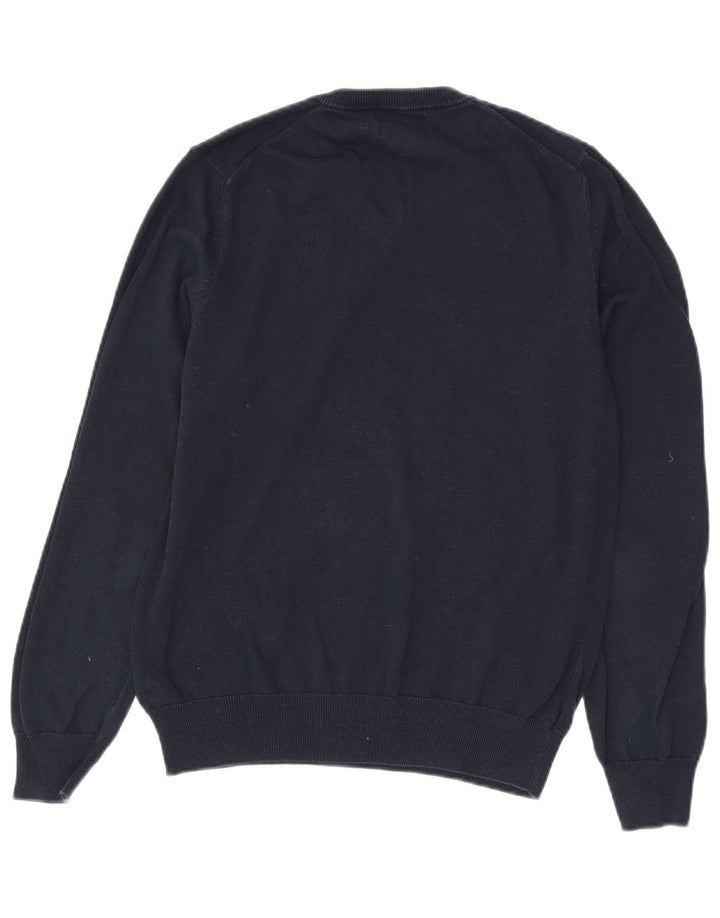 Maglione da uomo con scollo a V Marks & Spencer in cotone blu navy medio