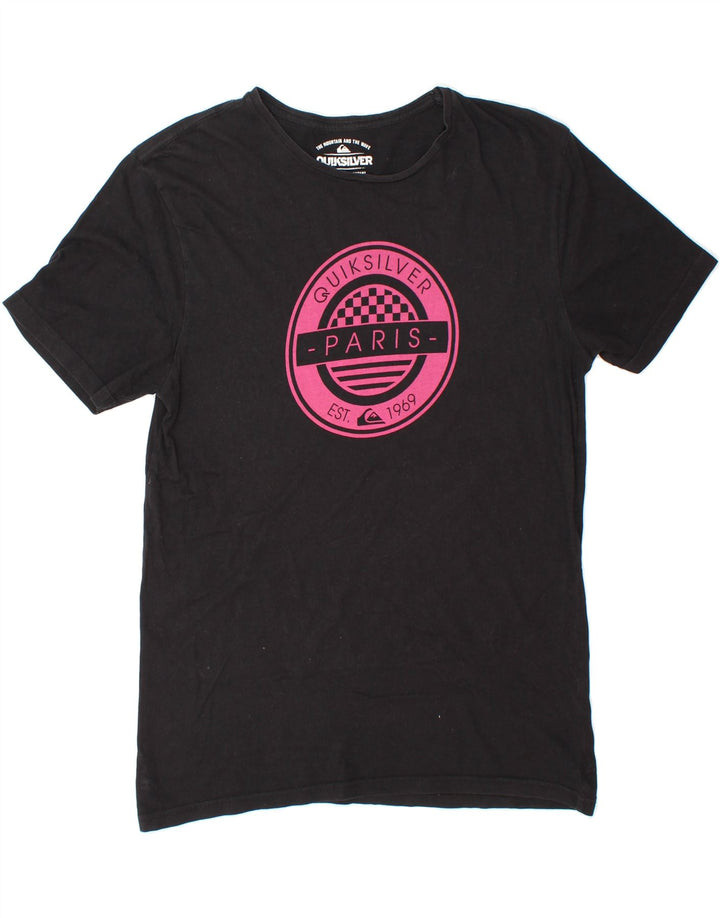 QUIKSILVER Mens Graphic T-Shirt Top Medium Black Vintage Quiksilver and Second-Hand Quiksilver from Messina Hembry 