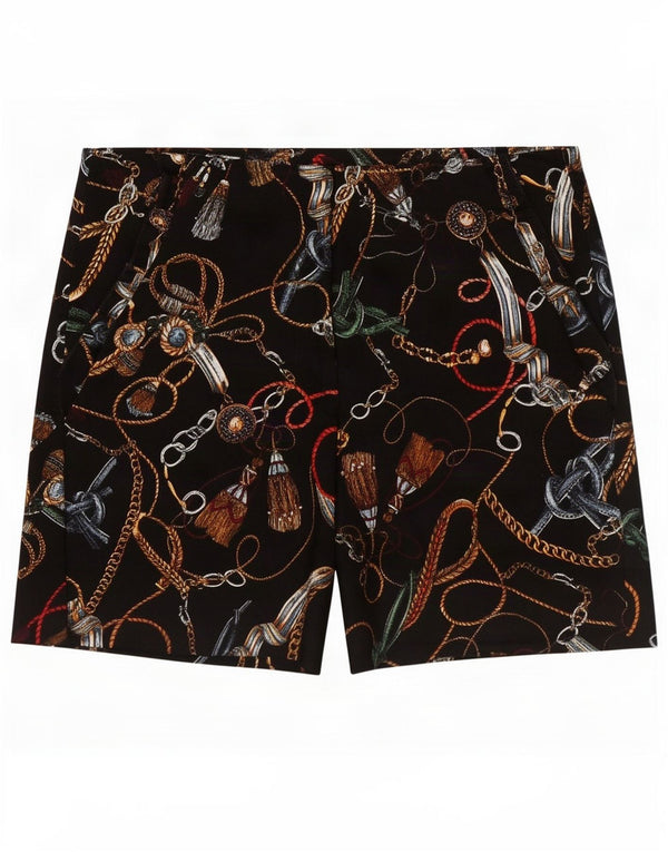 Zara Γυναικείο Abstract μοτίβο casual σορτς Medium W28 μαύρο βαμβακερό
