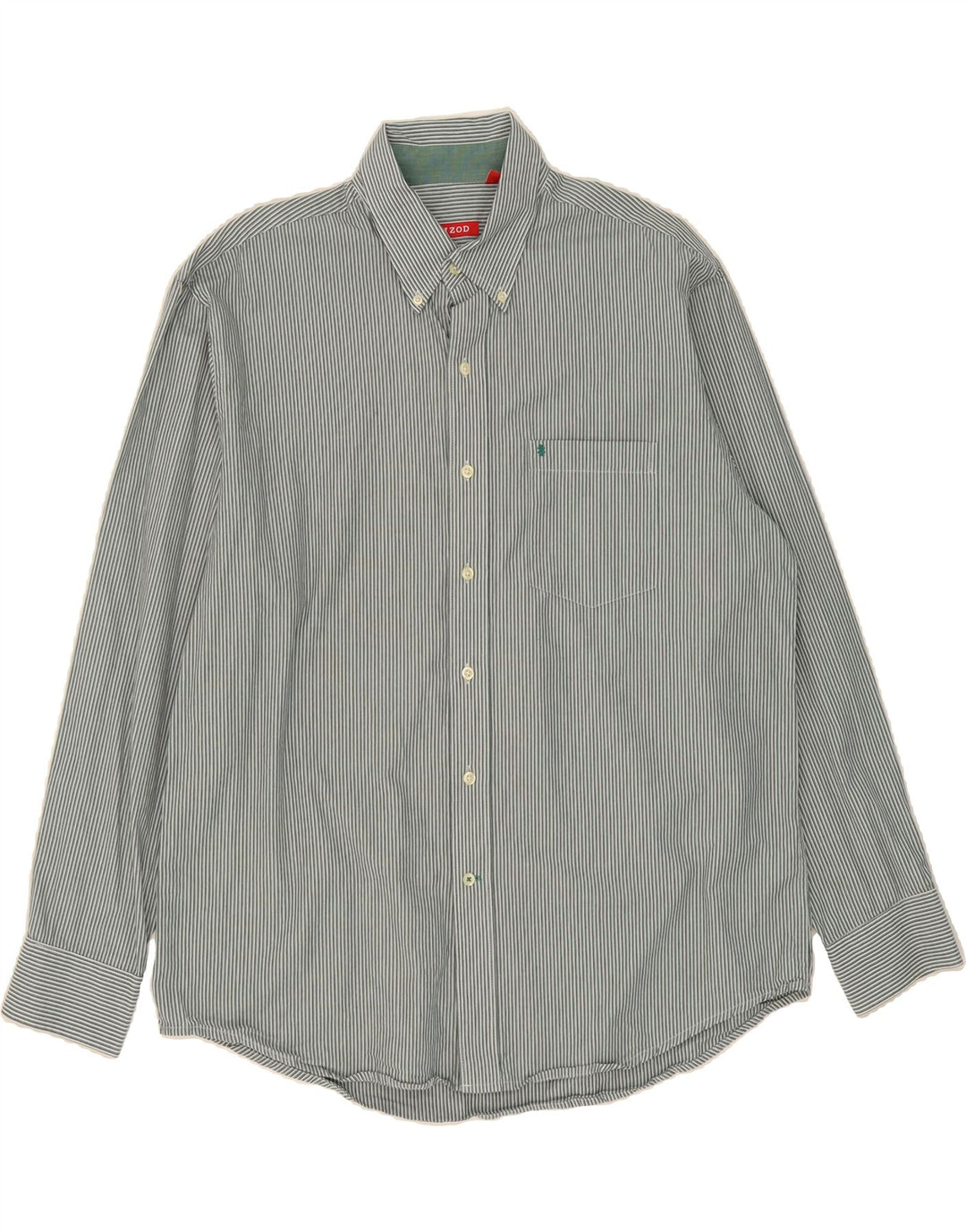 IZOD Mens Shirt Large Green Pinstripe Cotton Vintage Izod and Second-Hand Izod from Messina Hembry 