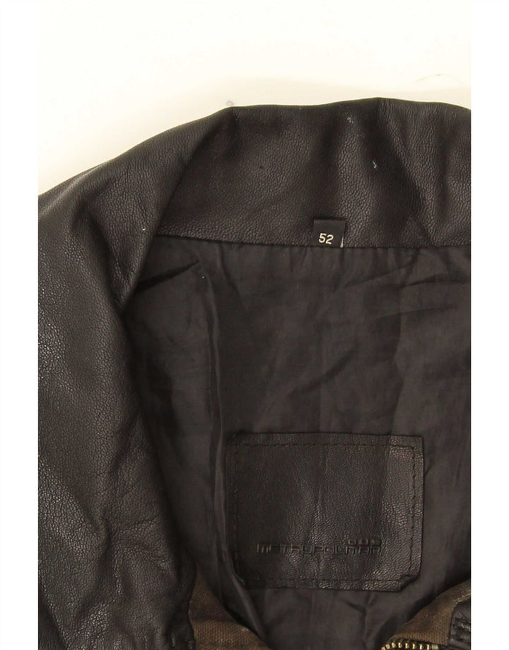 Giacca in Pelle Uomo Metropolitan IT 52 XL Pelle Nera