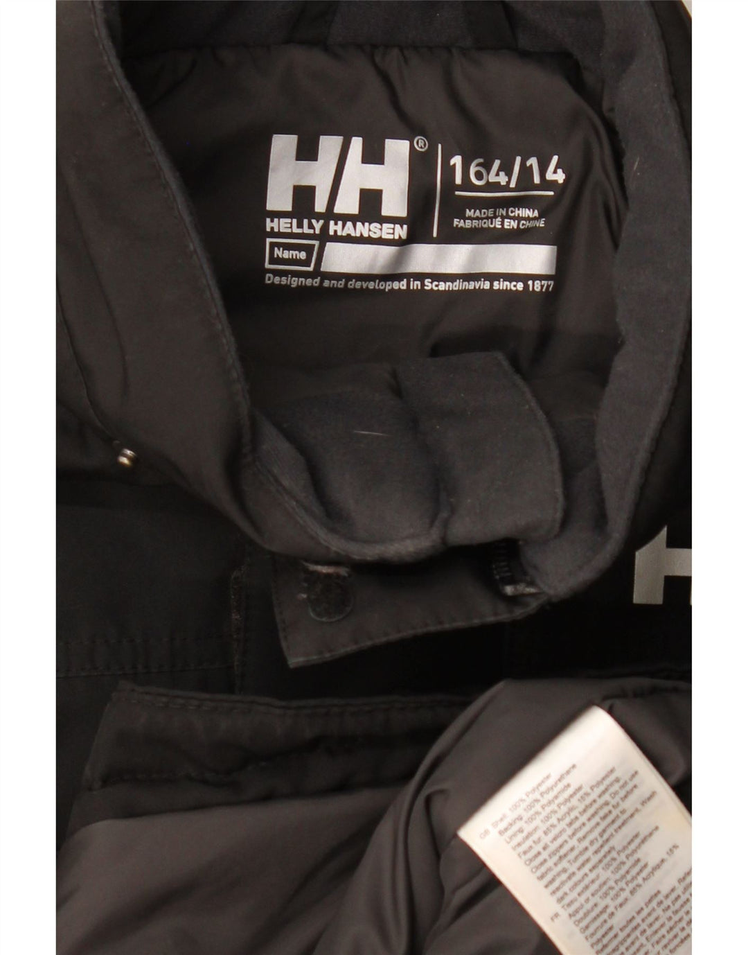 Wyściełana kurtka chłopięca Helly Hansen z grafiką 13-14 lat, czarna, poliester