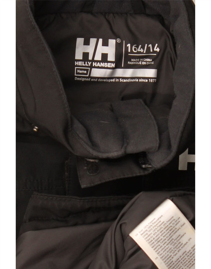 Wyściełana kurtka chłopięca Helly Hansen z grafiką 13-14 lat, czarna, poliester