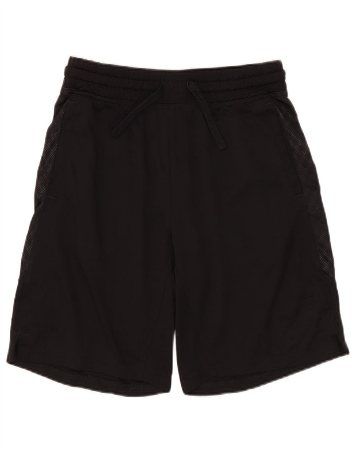 RUSSELL ATHLETIC Boys Sport Shorts 10-11 Years Large Black Polyester