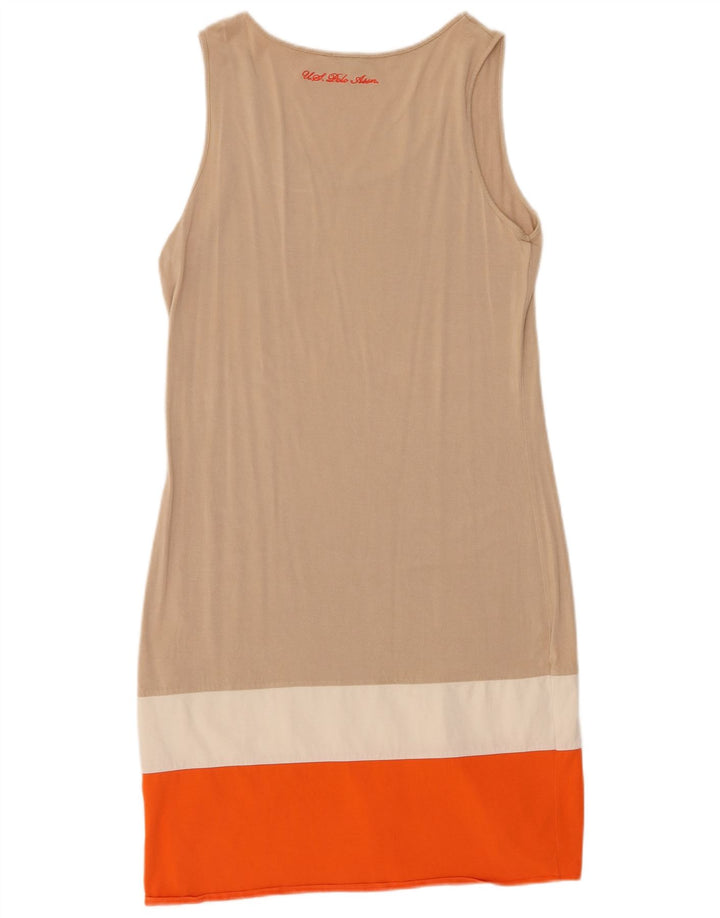 U.S. Polo Assn. Womens Basic Dress UK 12 Medium Beige Colourblock
