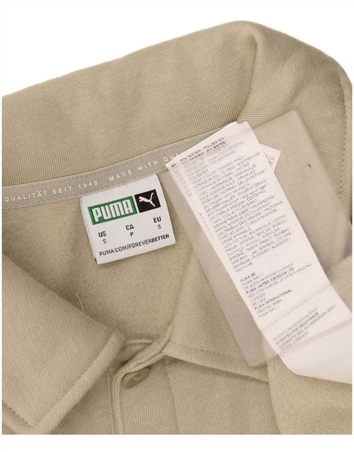 Puma Mens Polo Neck Sweatshirt Jumper Small Green Cotton