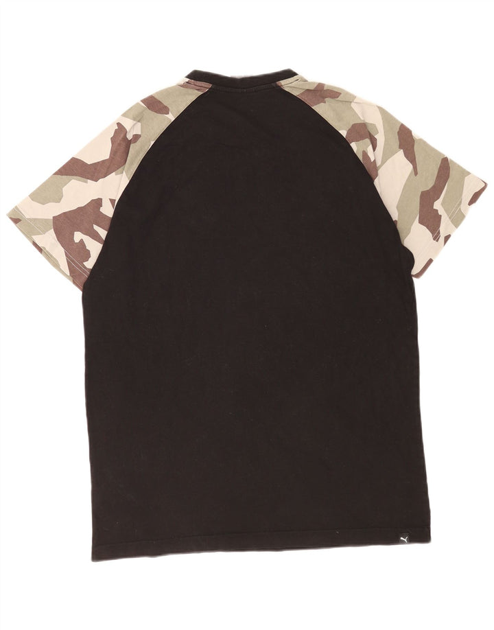 Puma Mens Graphic T-Shirt Top Large Black Camouflage