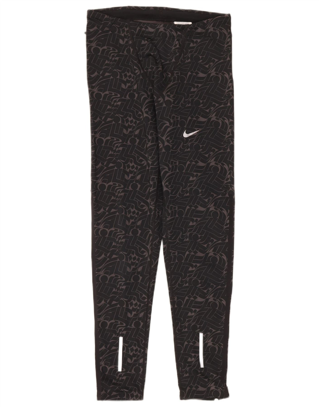 Leggings Nike Dri Fit pentru femei UK 14 Medium Black Geometric Poliester