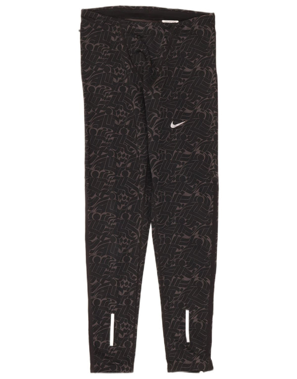 Leggings Nike Dri Fit da donna UK 14 poliestere geometrico nero medio