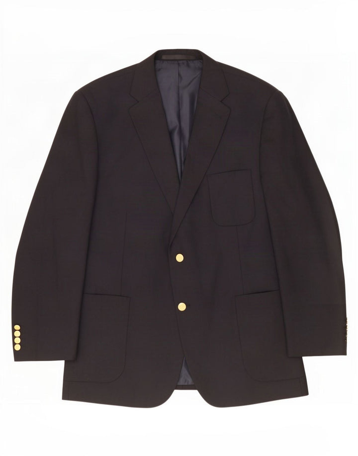 Jaqueta blazer masculina de 2 botões Marks & Spencer tamanho 44 XL preto viscose