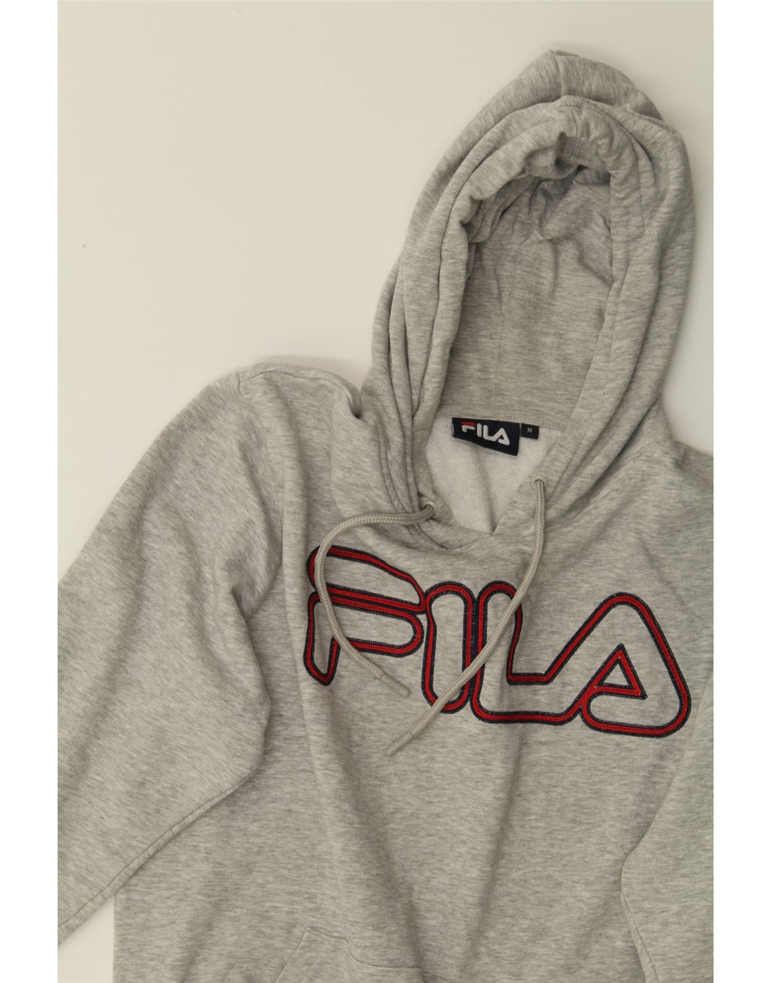FILA Mens Graphic Hoodie Jumper Medium Grey Cotton Vintage Fila and Second-Hand Fila from Messina Hembry 