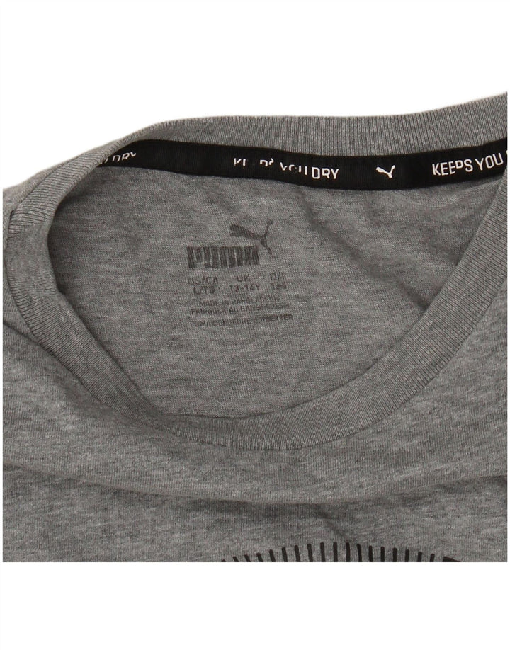 Camiseta PUMA Meninos Graphic 13-14 Anos Cinza Salpicado