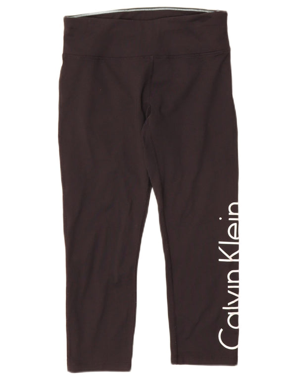Leggings grafici da donna Calvin Klein UK 10 piccoli nylon nero
