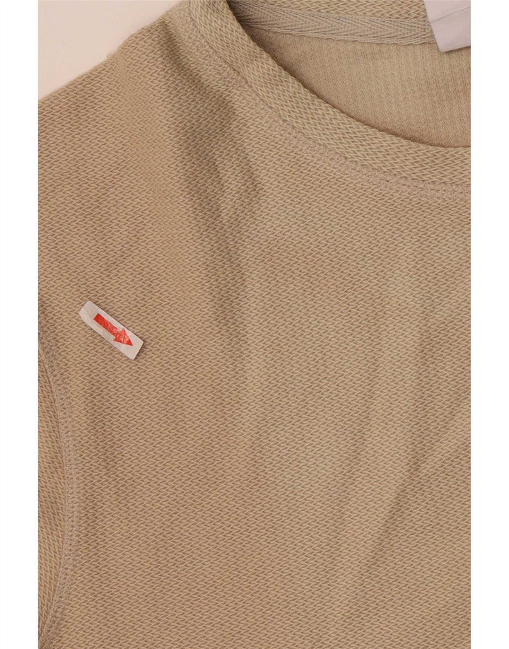 Zara Mens T-Shirt Top Medium Beige Cotton