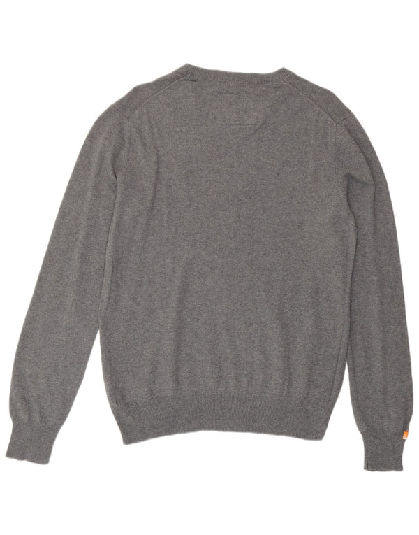 Superdry Mens Crew Neck Jumper Sweater Large Grey Flecked Cotton