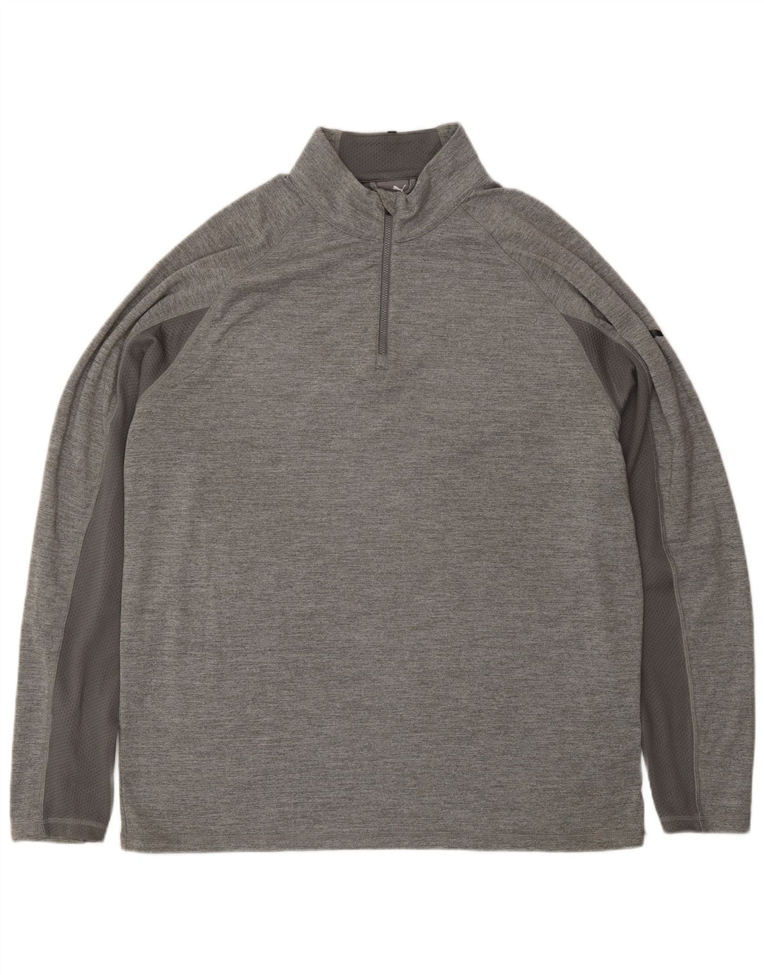 PUMA Mens Zip Neck Pullover Tracksuit Top XL Grey Polyester