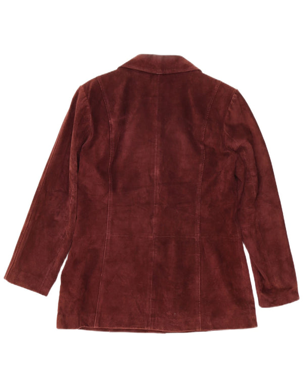 Marks & Spencer Womens 5 Button Blazer Jacket UK 14 Medium Burgundy