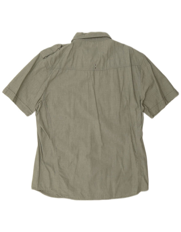 Мужская рубашка в стиле милитари Wrangler Greensboro с коротким рукавом 2XL, хлопок цвета хаки