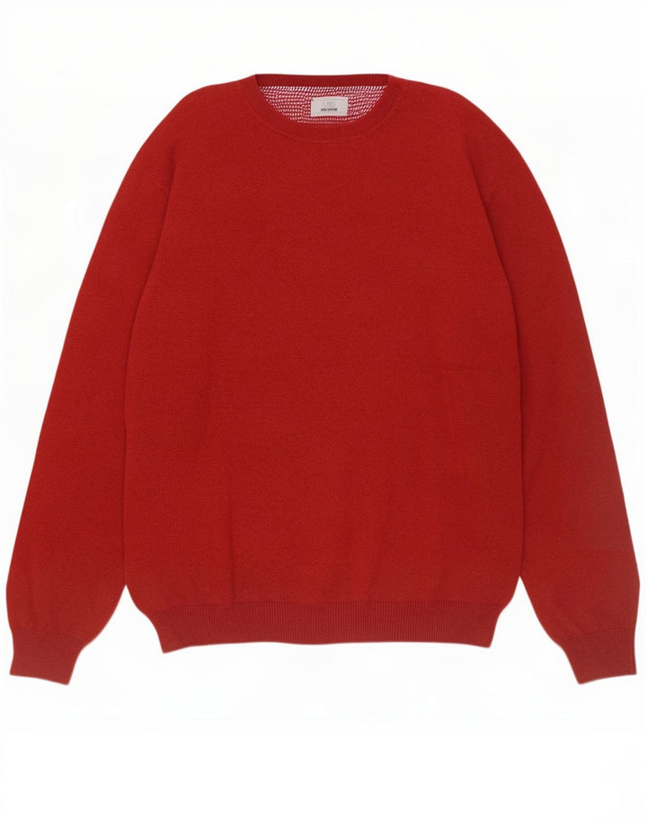 Maglione maglione girocollo da uomo Marks & Spencer XL in cotone rosso