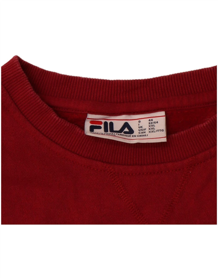 FILA Womens Sweatshirt Jumper UK 20 2XL Red Cotton