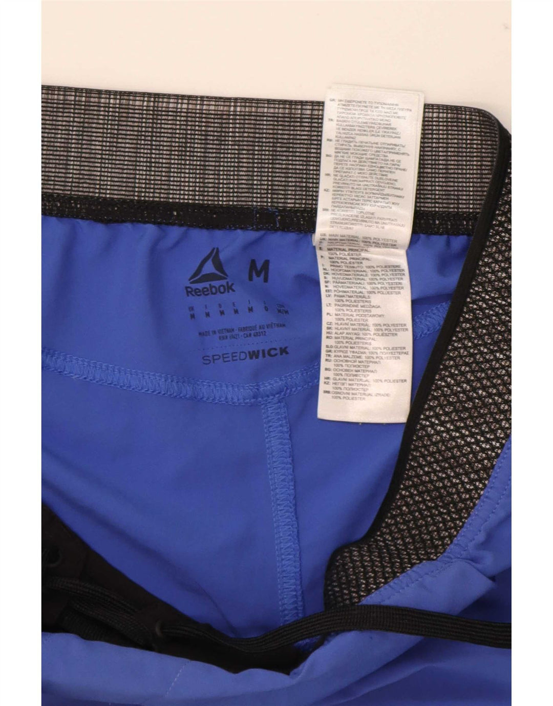 Reebok Férfi Graphic Sport rövidnadrág Közepes kék színű Colourblock poliészter