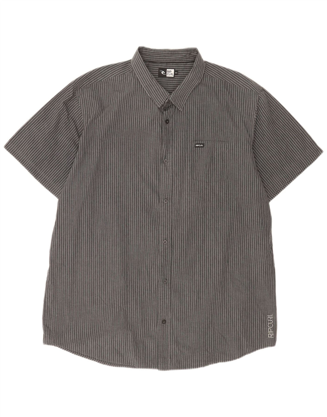 Rip Curl Herre kortærmet skjorte 2XL grå nålestribe