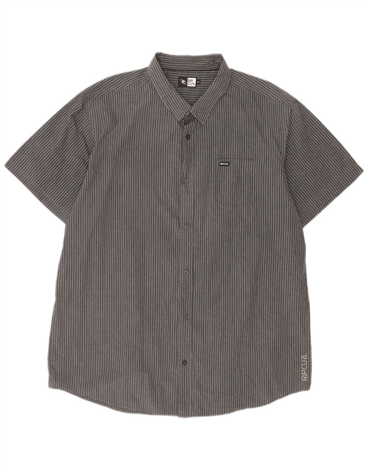 Rip Curl Herre kortærmet skjorte 2XL grå nålestribe