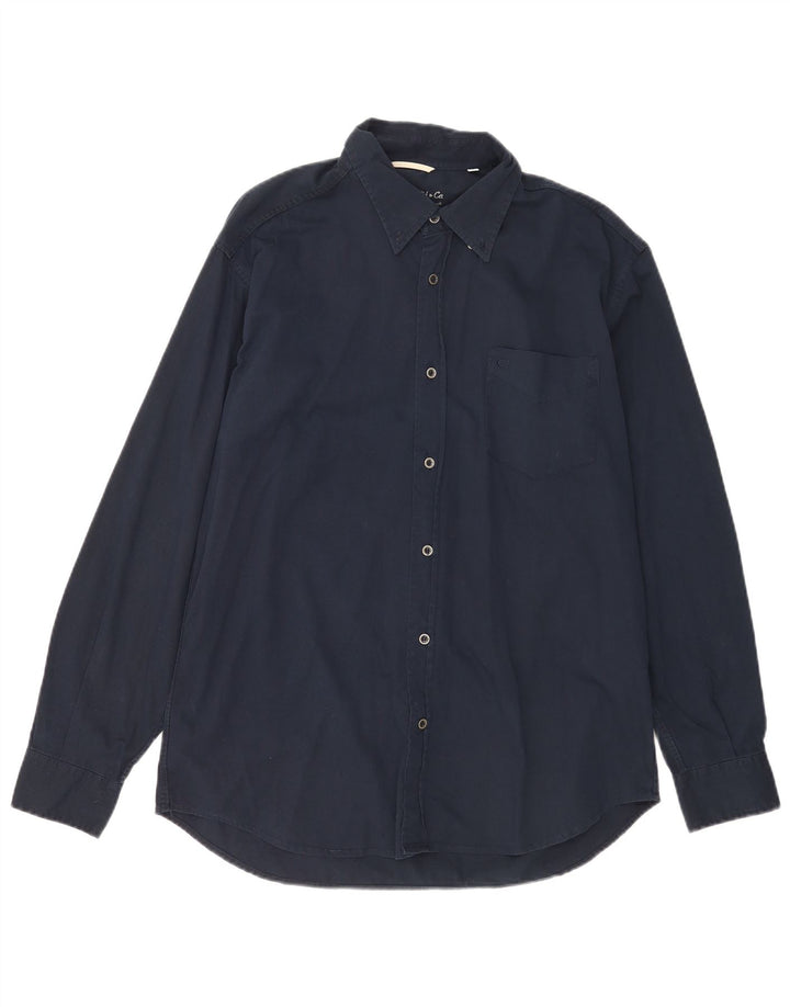 Carrera Mens Shirt Large Navy Blue Cotton