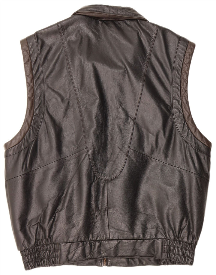Enrico Gorlani Dame Læder Gilet UK 38 Medium Sort
