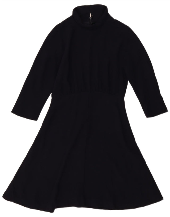 Jigsaw Damen-Kleid in A-Linie mit 3/4-Ärmeln, Größe M, Marineblau, Polyester