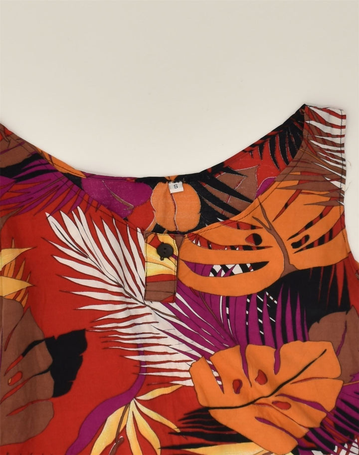 VINTAGE Womens Sleeveless Blouse Top UK 8 Small Multicoloured Floral | Vintage Vintage | Thrift | Second-Hand Vintage | Used Clothing | Messina Hembry 