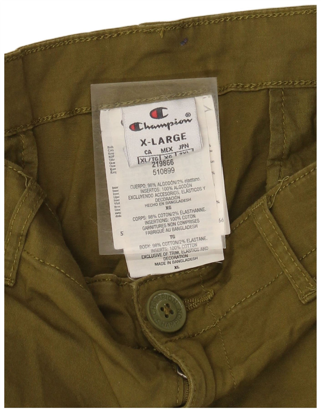 Champion Short Cargo Homme XL W38 Kaki Coton