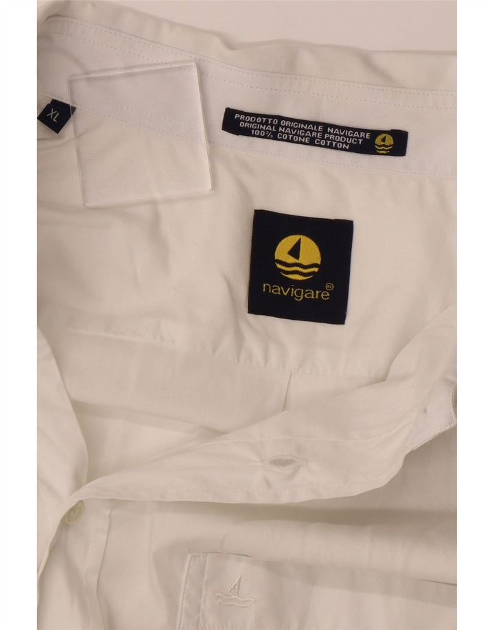 Camisa masculina de manga curta NAVIGARE XL algodão branco