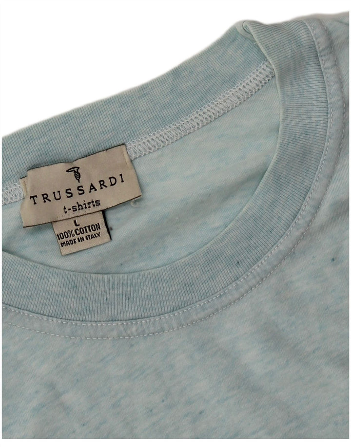 Trussardi Mens T-Shirt Top Large Blue Cotton