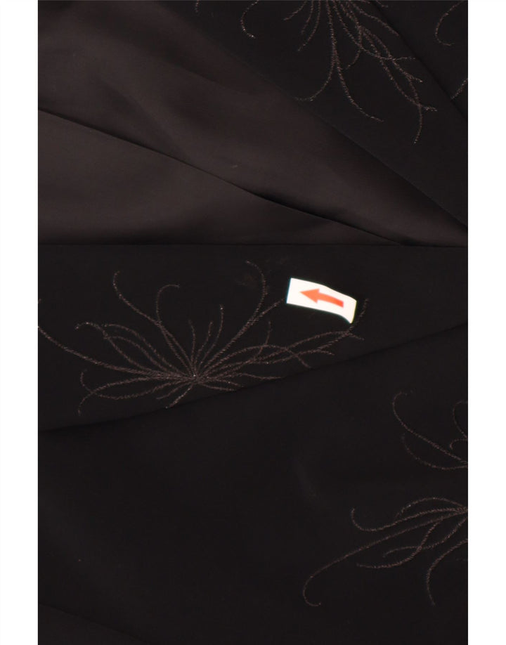 Laura Ashley Womens 1 Button Blazer Jacket UK 16 Large Black Floral
