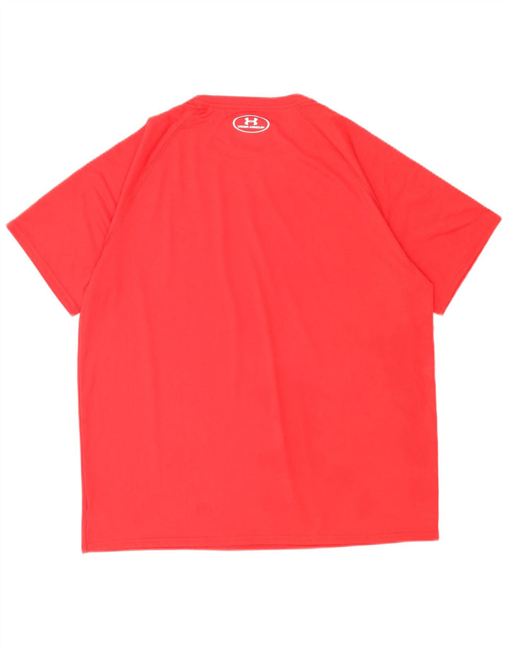 Under Armour Mens Heat Gear T-Shirt Top Large Red Polyester