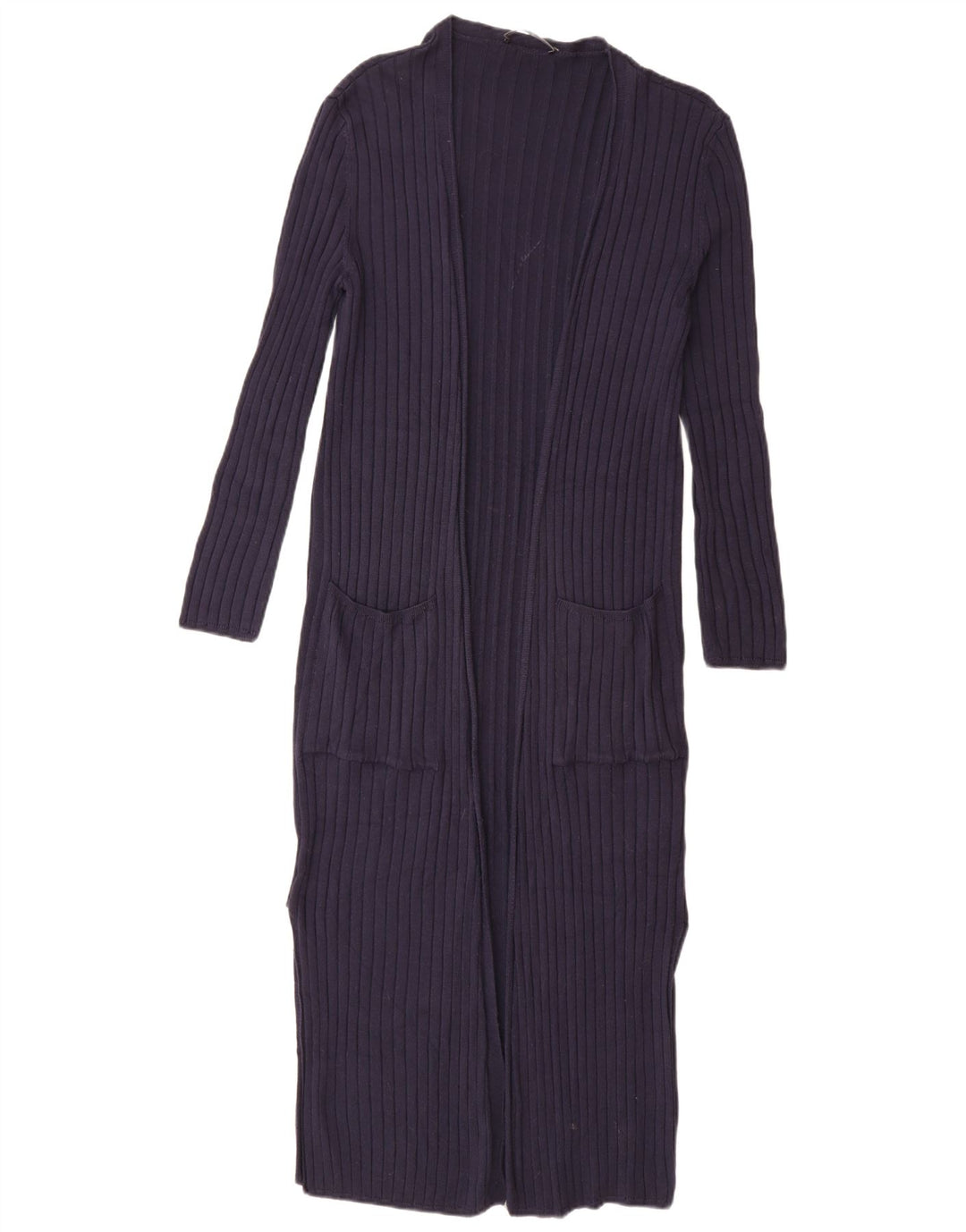 Marks & Spencer Womens Longline Cardigan Sweater UK 10 Small Navy Blue
