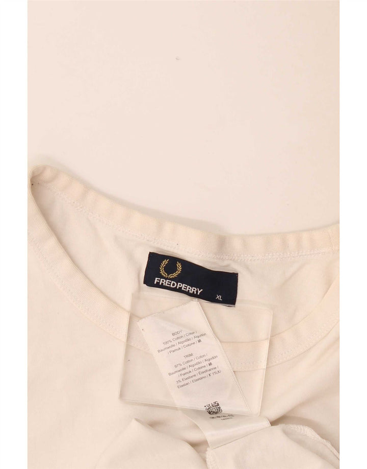 T-shirt da uomo Fred Perry Top XL in cotone bianco