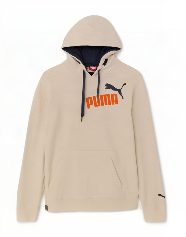 Puma Mens Graphic Hoodie Jumper Medium White