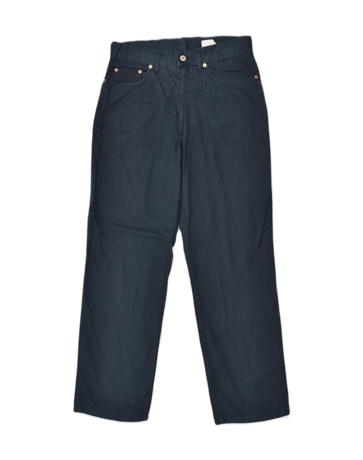 FILA Womens Straight Casual Trousers IT 48 XL W30 L30 Navy Blue Cotton | Vintage Fila | Thrift | Second-Hand Fila | Used Clothing | Messina Hembry 