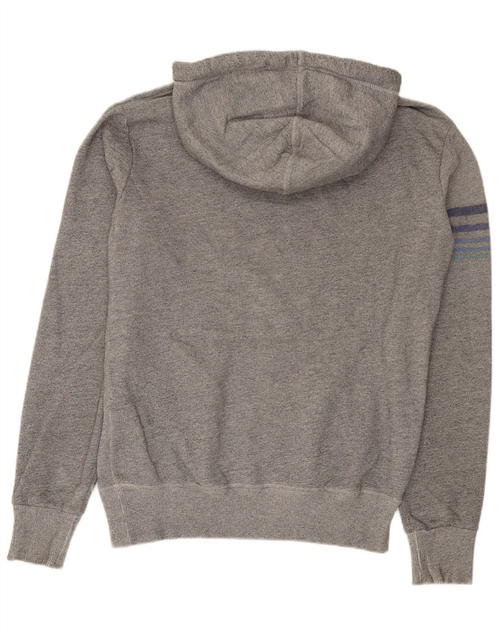 Superdry Mens Graphic Hoodie Jumper Medium Grey Flecked Cotton