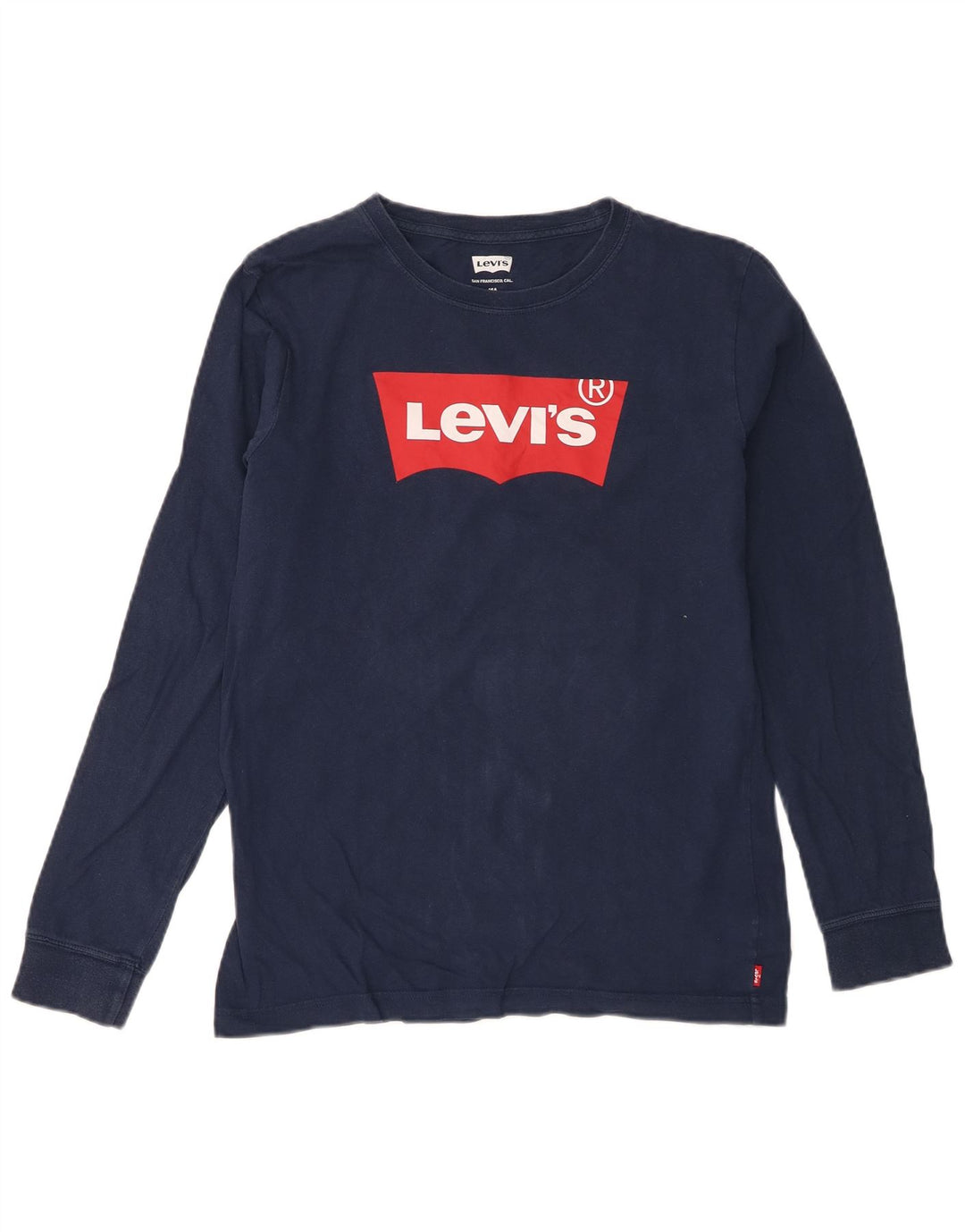 Levi's Boys Graphic Top Long Sleeve 15-16 Years Navy Blue Cotton