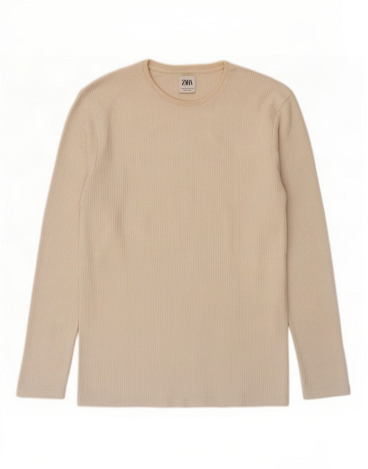 Zara Mens Top Long Sleeve XL Off White