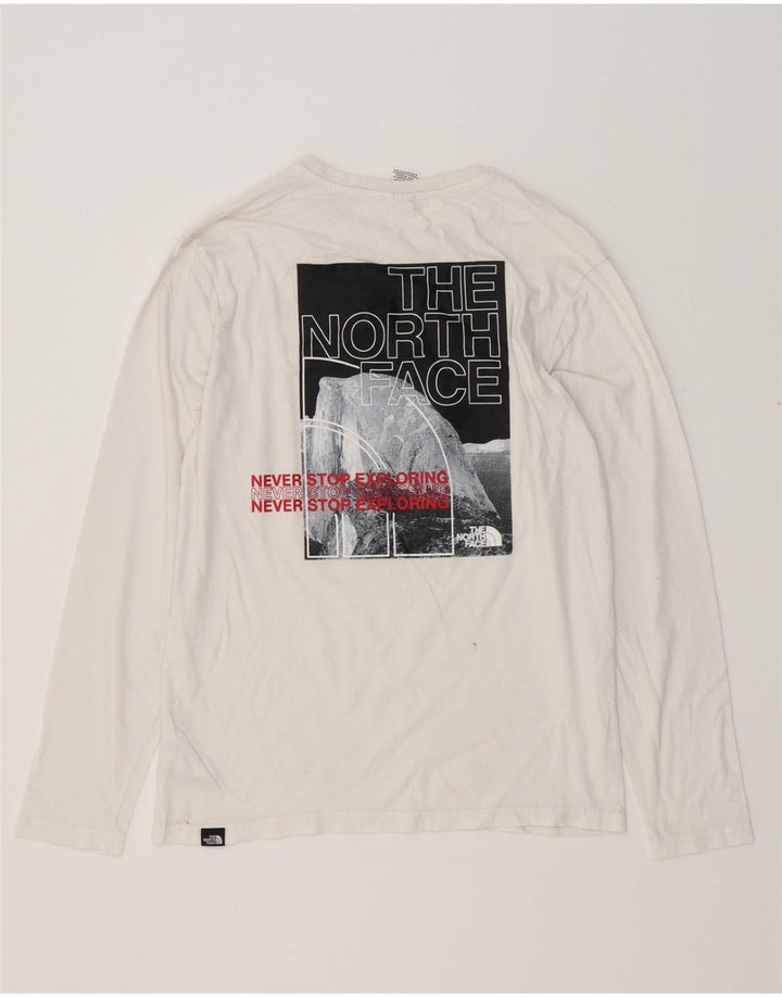 THE NORTH FACE Mens Graphic Top Long Sleeve Medium White Cotton